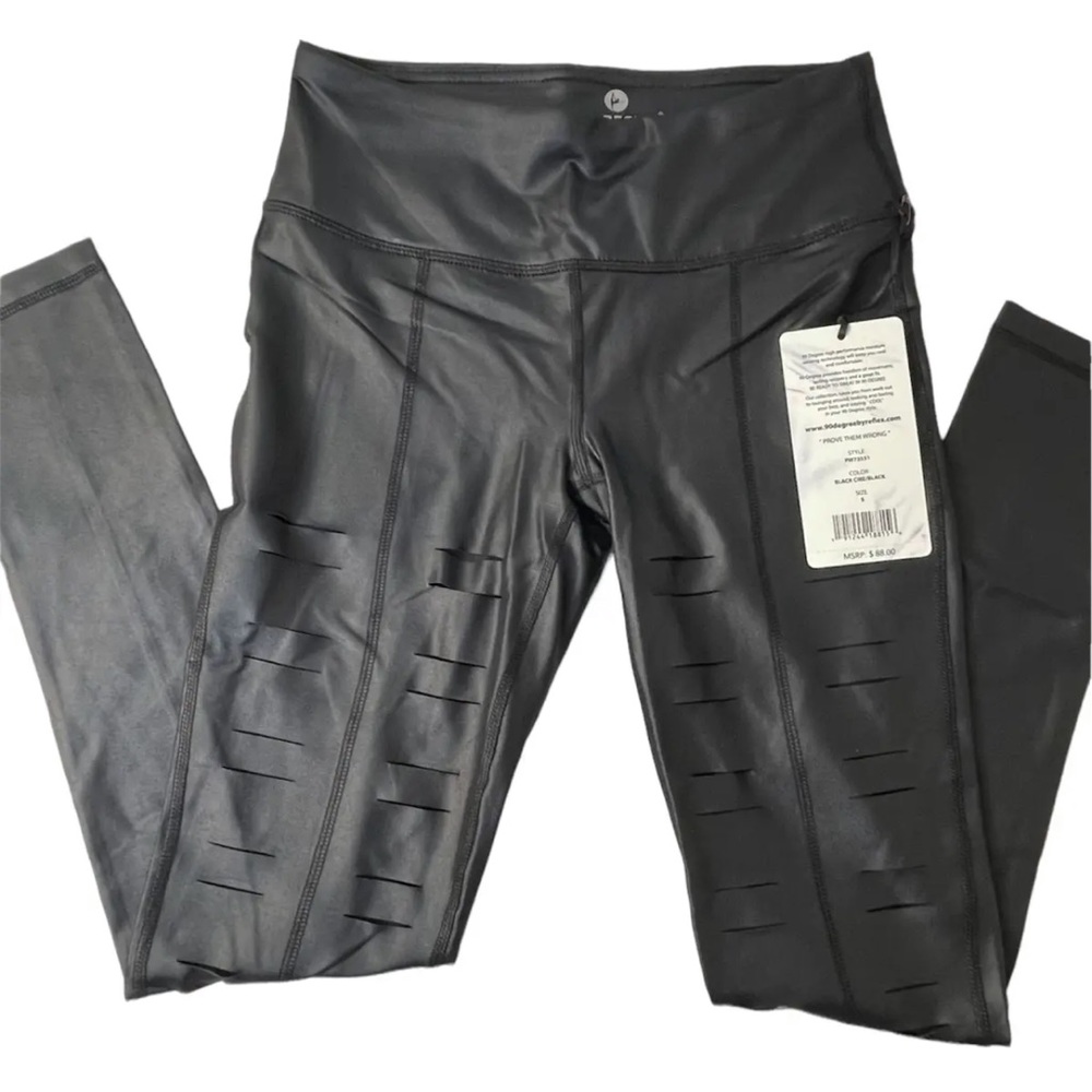 90 Degree By Reflex Women's Yoga Legging Pants. Black/Cut Out PW73531